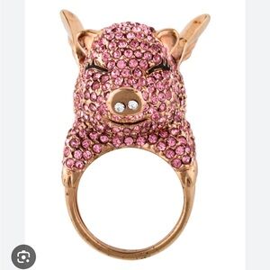 Kate Spade Rose Gold Pave Pig Ring